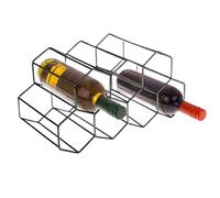 Generic Wine Rack for 9 Bottles - Compact Counter Storage Rack, Sturdy Metal Frame, Space-Saving Design | Secure Bottle Organization with Stylish Display
