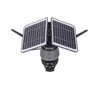 Generic Wireless Pan Tilt Battery Solar Cam, Automatic Power on Outdoor Solar Security Camera Color Night Viewing Motion Detection PTZ 2 Way Talk with LEDs for Home (2.4GHz WiFi)