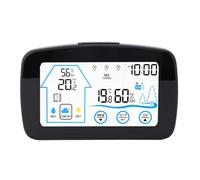 Generic Wireless Temperature Humidity Gauge with Remote Sensors Accurate Data Display for Indoor Outdoor Applications, Stylish and Functional Design (Black)