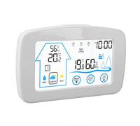 Generic Wireless Temperature Humidity Gauge with Remote Sensors Accurate Data Display for Indoor Outdoor Applications, Stylish and Functional Design (White)