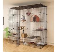Generic Wisdom Detachable Cat Playpen - Indoor Ferret Cage for 1-4 Cats, DIY Small Animal Playpen(183 * 75 * 182cm)