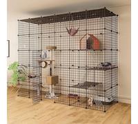 Generic Wisdom Detachable Cat Playpen - Indoor Ferret Cage for 1-4 Cats, DIY Small Animal Playpen(219 * 75 * 182cm)