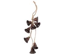 Generic Witch Bells Vintage Hanging String of 8 Metal Bells for Positive Vibes Home Decor Supplies for Christmas Tree Decorations, Garden Decorations (Dark Copper Plating)