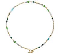 Generic With Acrylic Beads, Natural Pearls, Gold Highlighted, Green Pearl Necklace Vintage For Women, 17.72 In Chain That Can Be Adjusted, Toward Parties, Daily Clothing, And Weddings