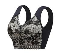 Generic Wmbra Bra UK, Wmbra Posture Correcting Bra Summer Wireless Push-Up Comfort Crossover Bra, Full Back Cover Plus Size Bra Breathable Non Wired Sport Bra Black Minimiser Bras for Women UK