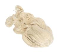 generic Woman Long Curly Wig with Double Braided Ponytail Long Wavy Curly Hair Wigs Golden Adjustable Cosplay False Hair 28.3in
