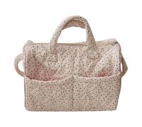 Generic Women Floral Duffle Bag | Large capacity quilted duffle bag; cotton fabric; detachable strap; floral design; multiple zipper pockets; 400x260x190mm