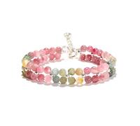 Generic Women Natural Rose Healing Prayers Crystal Bracelet Handmade Stretchy Tiny Jewelry,Pink,16cm