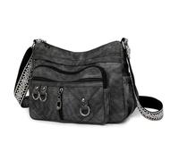 Generic Women PU Leather Commuting Shoulder Bag Large | Vintage zippered tote bag for everyday use on the way to work, travel