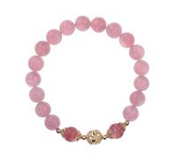 Generic Women’S Rose Quartz Bracelet, Handmade Natural Crystal Beads, Stretchy Gift For Mother And Daughter, 5.9-6.3 In