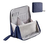 Generic Women Standing Travel Makeup Bag Waterproof Cosmetic Storage Case (Dark Blue)