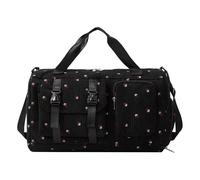 Generic Women Strawberry Floral Shoulder Luggage Purse with Shoe and Wet Compartment Fitness Crossbody Purses Large Capacity for Hiking Swimming Yoga Camping