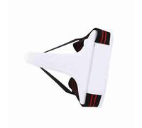 Generic Women Taekwondo Groin Guard PU Leather Ergonomic Design Crotch Protector for Martial Arts Training Boxing Karate Sanda White Size S M L XL (L)