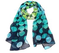 Generic Women's 2024 New Blue Chiffon Polka Dot Scarf, 160x50cm, Adults, Women