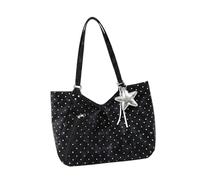 Generic Women's Canvas Handbag, Shoulder Bag, Tote Bag Made of Polyester with A Trendy Design and Ample Storage Space for Commuting and Dating, Black