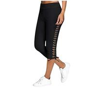 Generic Womens Capri Trousers 3/4 Length Leggings Plus Size 1 Pound Items Lightning Deals Today Cropped Jeggings for Women UK Black