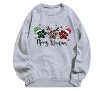 Generic Women's Christmas Sweatshirt for Dog Lovers - Jumper with Merry Woofmas Slogan | Festive Top with Dog and Truck Design, L