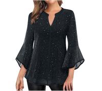Generic Women's Dark Gray Velvet Tunic, 3/4 Sleeve, Size L, Adult, Ruffled Elegant with Historical Influences
