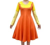 Generic Women's Deluxe Korean Game Show Doll Costume Cosplay Red Light Green Light Costume for Carnival Theme Party