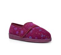 Generic Women's Diabetic Slippers, Wide Fit, EEEE (4E) Width, Touch Fastening, Washable, Wine, 5 UK, 3X-Wide