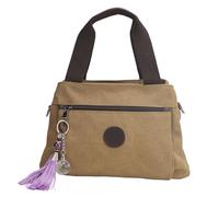 Generic Women's Dukbag, Zipper Canvas Bag Large Capacity Relaxed Comfortable for Daily Life for Girl (Khaki)