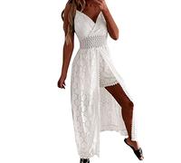 Generic Women'S Elegant Jumpsuits Causal Loose Sling Short Rompers Sexy Sleeveless High Waist Hollow Out Boho Dungarees With Splicing Dress Wedding Party Vacation Holidays Essential Travel Jumpsuit