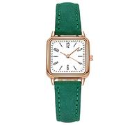 Generic Women's Fashion Watches For Women, Green Leather and Silicone Strap, 20mm, Formal/Elegant, Glow In The Dark, Walking, Digital, Manual Winding, Water Repellent, Round Face, 1 Band, Watch