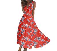 Generic Women's Floral Bodycon Dress, Red, Size S, Maxi, Wedding, Casual, Plus Size