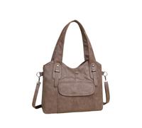 Generic Women's Handbag, Elegant Soft PU Shoulder Bag for Shopping, Work, Daily Use, Khaki