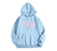 Generic Women's K-pop Style Fresh Love Hoodie Sturniolo Triplets Merch Letter Printed Pullover Lightweight Blue M Cotton/40%, Polyester/60% Hoodie