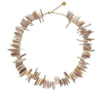 Generic Women'S Natural Necklace, Shell Beaded Choker, Steel Chain, Adjustable Lightweight Vacation Style, Versatile Fashion Jewelry