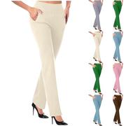 Generic Women's Navy High Waist Flared Bootleg Trousers XXL