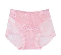 Generic Women's Pink Letter Print Cotton Blend Knickers Size 18 - Postpartum & Plus Size Women - Romantic Contemporary Style - Adult Women's Underwear