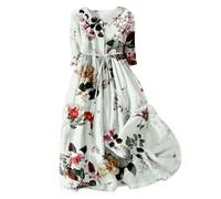 Generic Women's Plus Size 20 Summer Dresses UK Elegant Mid Length, Wedding Guest, Shirt Dresses, Floral Pattern, Red, Size S, M, L, XL, 2XL, 3XL