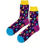 Generic Womens Purple Colourful Mushroom Socks One Size UK 3-7 EU 36-40