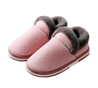 Generic Women's Red Watermelon Red Plush Non-Slip Closed Toe Winter Lined House Slippers, Size 2.5