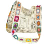 Generic Women's Shoulder Bag Handbag Hobo Crochet Pouch Made of Polyester with Modern Hollow Knit and Versatile Carrying Style for Leisure Holiday, Beige