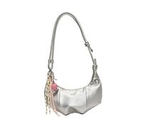 Generic Women's Shoulder Bag, Trendy Bag, Dumpling Bag for Summer, Work on The Street, Shopping, Silver