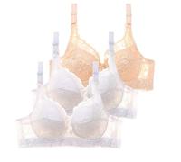 Generic Women's Sports Bras Multipack Wired, 3 Count, T-beige, Size 36D, High Support, Push-up, Plunge, Breathable, Adjustable Straps, Hook and Eye Closure, Nursing & General Wear