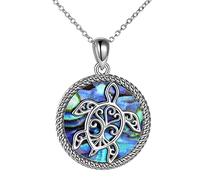 Generic Women's Sterling Silver Sea Turtle Necklace, 19.7 Inches, Mother's Day Gift, Turtle Jewelry, Photo Locket, Casual Wear