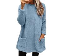 Generic Women's Tartan Glam Hoodie, Blue, XL, 18, Plus, Regular, Loose, Long Sleeve, Hooded Neck, Fleece/100%
