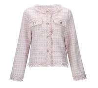 Generic Women's Tweed Jacket with Fringe Details - Elegant Boucle Jacket in Parisian Chic | Classic Box Jacket for a Timeless Look, XL