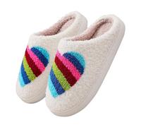 Generic Women's Ugg Like Slippers, White, Size 6 UK, Casual, Flat Heel, Closed Toe, Open Toe, Faux Fleece, Memory Foam, Slip-on, Women's Footwear