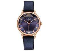Generic Women's Watch: Blue, PU Leather Band, Quartz, 38mm, 14mm, Water Resistant, Adult, Fashion, Walking, Minimalist, Analog, Leather Strap, Battery Powered, Women