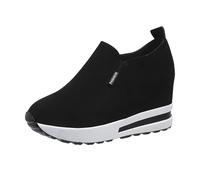 Generic Women's Wedge Trainers, Black, UK3.5-12 (EU36-EU383), Casual, Slip-On, Mesh, Arch Support, Cushion Shoes, Fashion, Slip On