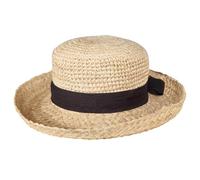 Generic Womens Wide Brim Raffia Straw Sun Hat Hand Crocheted Summer Hat One Size 56-58cm Natural