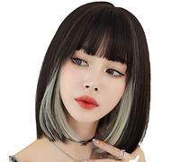 Generic Women's Wig Short Bob Wig Black Beige Brown Hanging Ears Dye, Breathable Hairnet Adjustable Size for Comfortable Wear (33cm / 13in)
