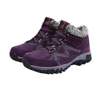 Generic Women's Winter Hiking Boots - Purple, Size 7 UK - Waterproof, Ankle, Fur Lined, Wide Fit, Snow Boots