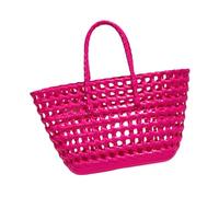 Generic Womens Woven Tote Bag for Day Trips to The Beach, Work Commutes, and Gatherings, Dark Pink