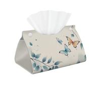 Generic Wonderland Modern Waterproof Lightweight Soft Rectangular PVC Long Tissue Box Cover Facial Tissue Holder (Butterfly)